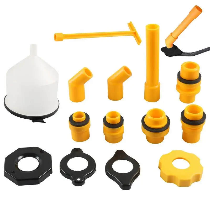 

Radiator Coolant Filling Funnel Kit 15 Pcs No-Spill Coolant Funnel Kit With Valve Switch Multifunctional Funnel Radiator Coolant