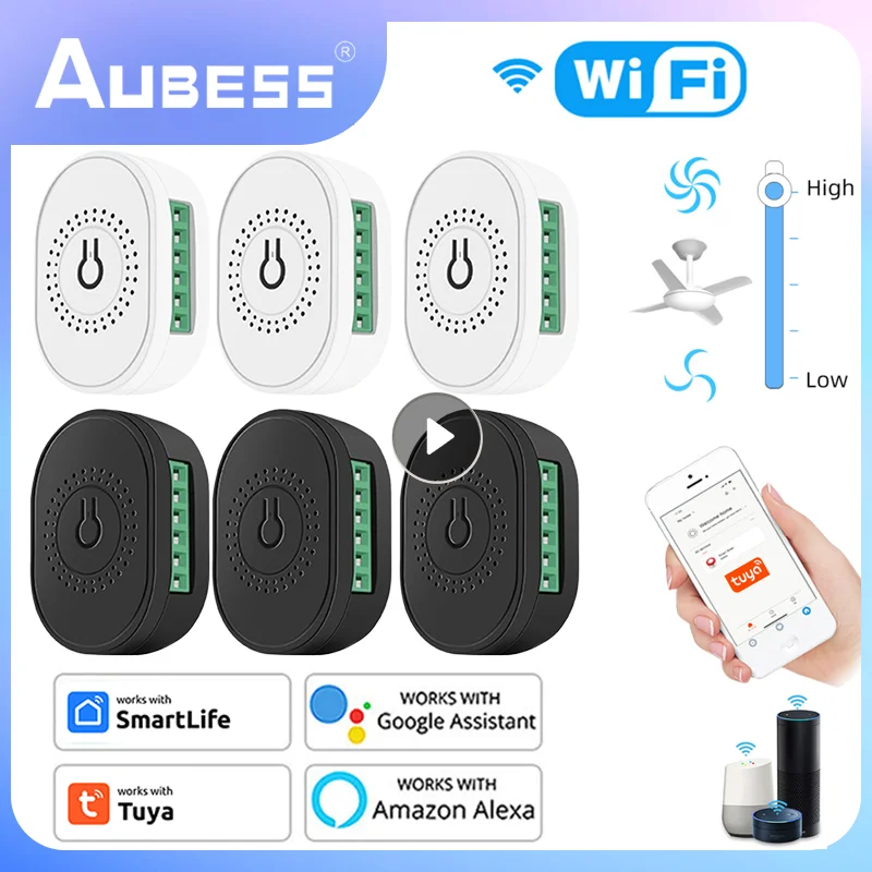 

Tuya Mini Fan Speed Switch WiFi Ceiling Fan Controller Smart Life APP Remote Timing Voice Control Works With Alexa Google Home