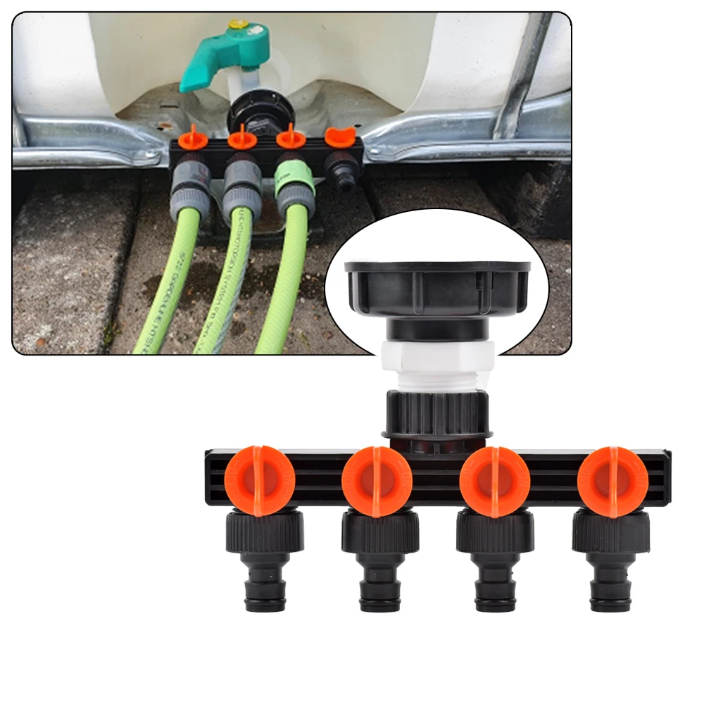 

IBC Tank Adapter S60 Water Tap To Female Thread 4 Way Hose Splitters Garden Irrigation Connection Tool
