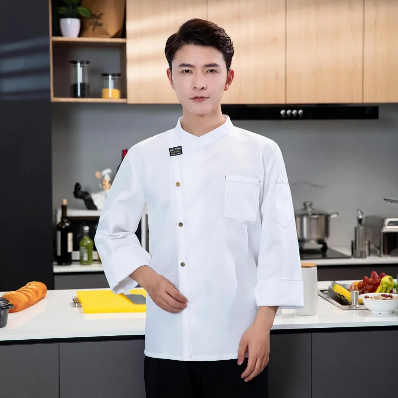 Chef vêtements de travail à manches longues automne hiver Restaurant Cuisine Cuisine occidentale Cuisine restauration cantine cuisson gâteau pain vêtements