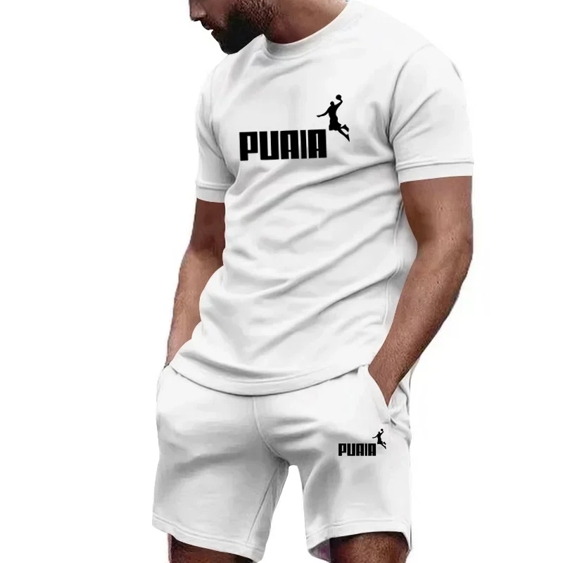 Fashionable casual trend men\'s sport suit short-sleeved T-shirt and outdoor summer sport shorts two-piece 2024 new size S-4XL