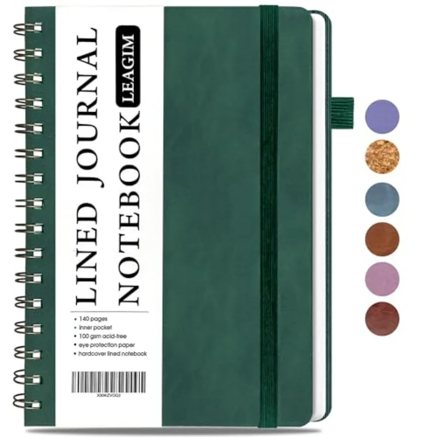 Lined Spiral Journal Notebook for Women and Men, College Ruled Hardcover Notebook for Work and Note Taking, Journals for Writin