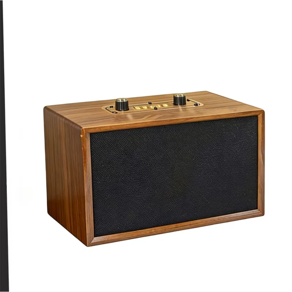 Retro High Quality Wooden Box Wireless Bluetooth Speaker Portable Multifunctional Speaker