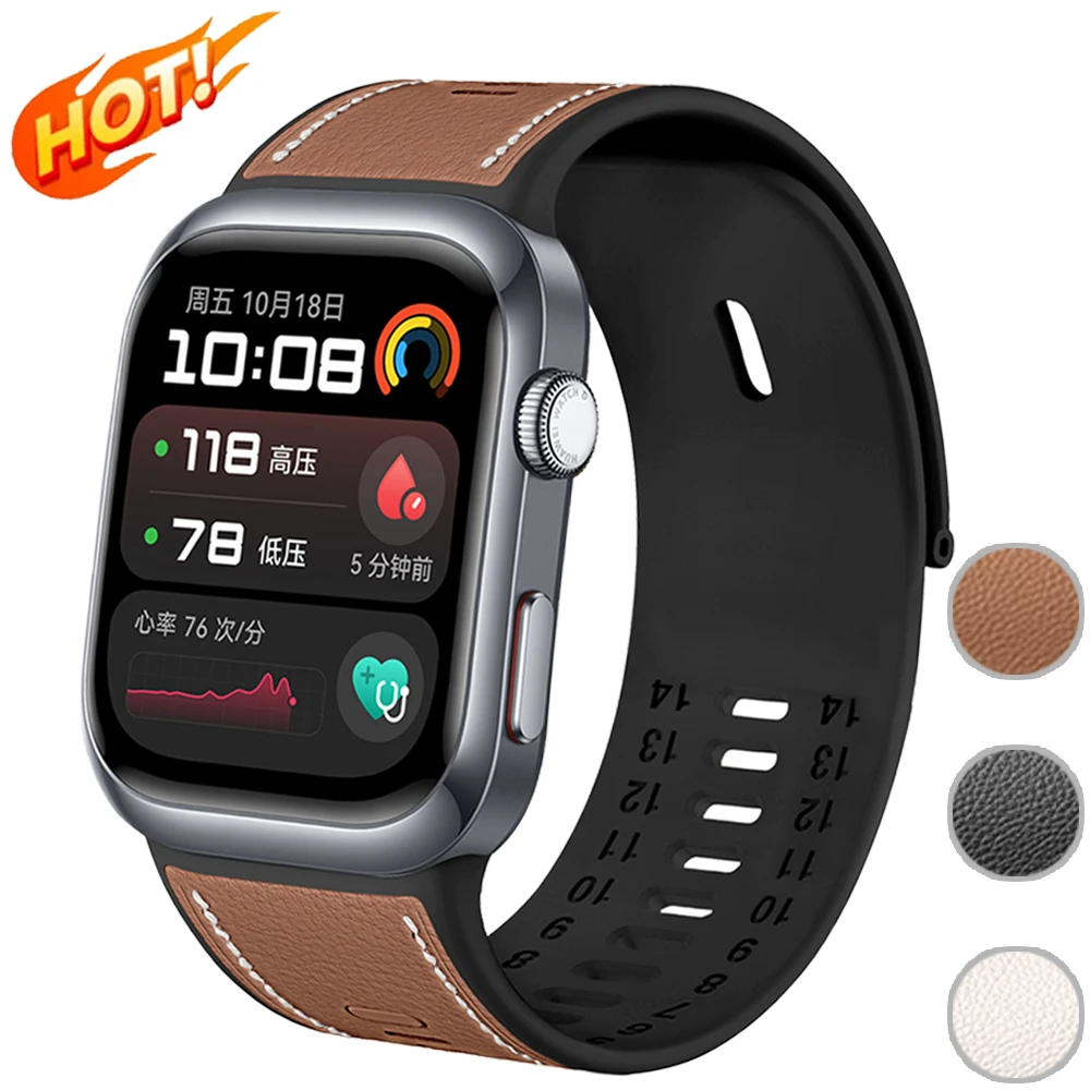 Correa de repuesto de cuero y silicona para Huawei Watch...