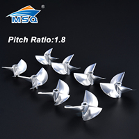 Rc Boat CNC 3 Blades Aluminum Propeller Left/Right D32mm to D55mm Pitch Ratio1.8 Prop For 4/4.76mm 3/16\
