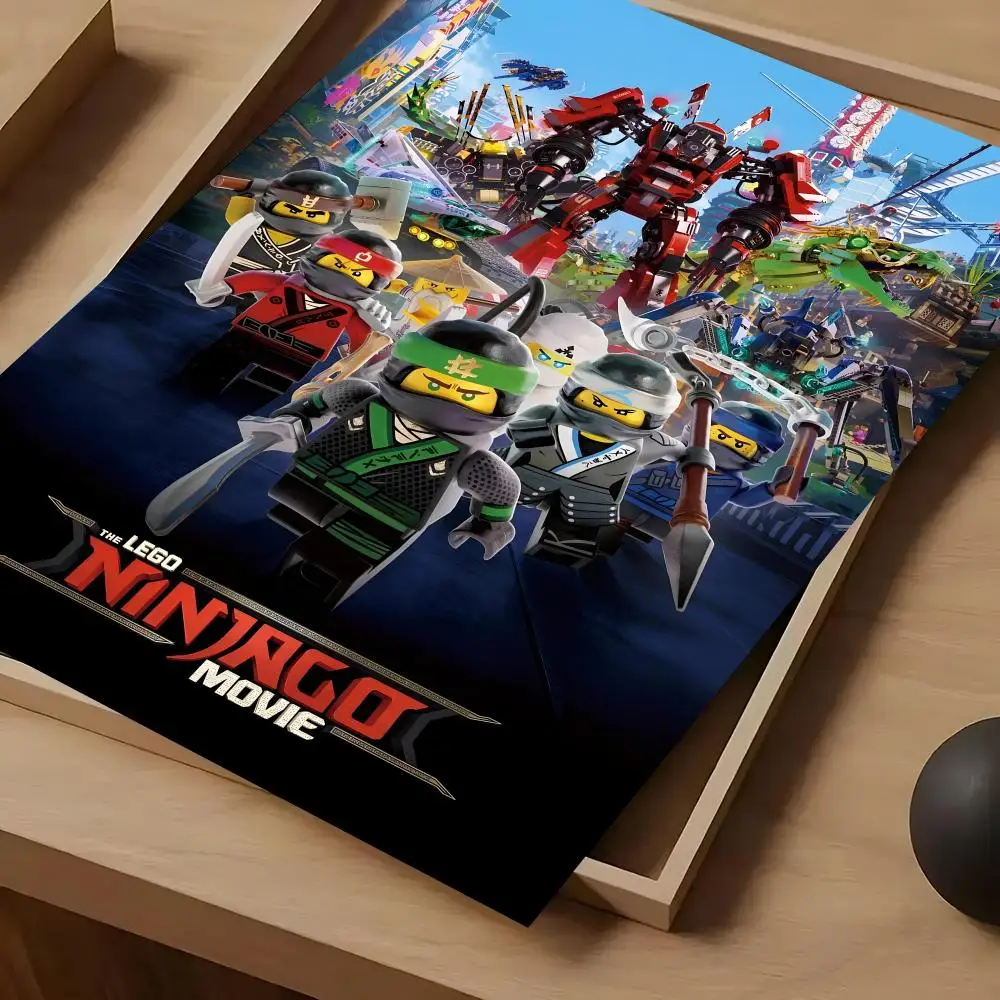 Cool L-LEGOs Cartoon N-Ninjago Poster For Self-adhesive Art Waterproof Paper Sticker Coffee House Bar Room Wall Decor view 3