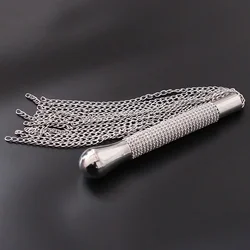 New Metal Alloy Chain Tassel Short Horse Riding Whip Crop Crystal Handle new