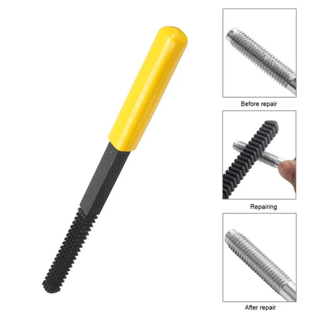 0.75-3mm Pitch Thread Repair File Metric Durable External Thread Restorer Bearing Steel Portable Bolt Teeth Restore Tool Worker