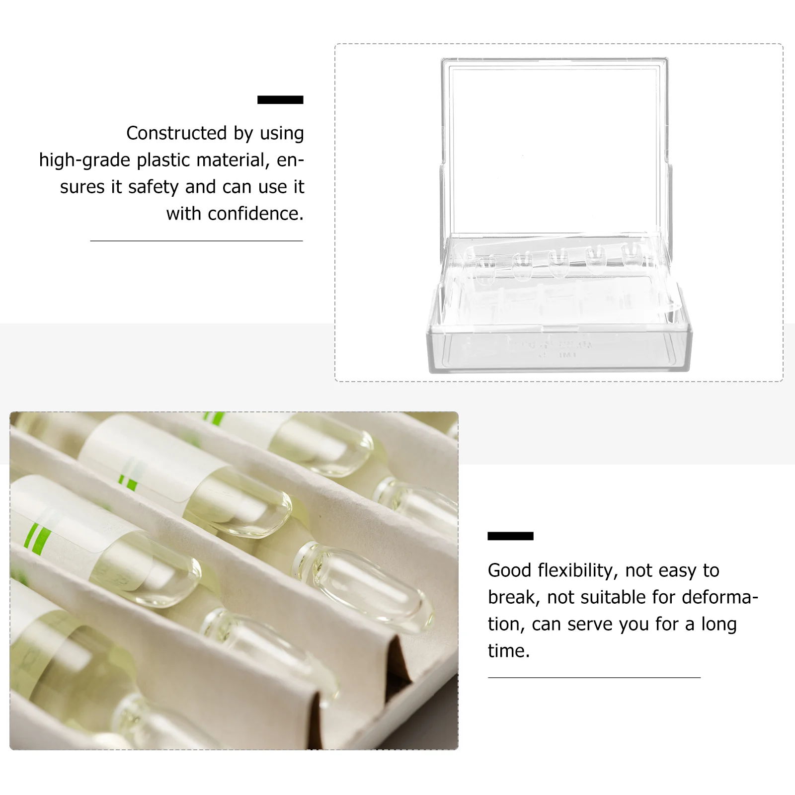 صندوق حقن مقاوم للضوء، تصميم ختم بلاستيكي عالي الجودة، سطح أملس، تخزين متين لعيادة إسعاف المستشفى #3