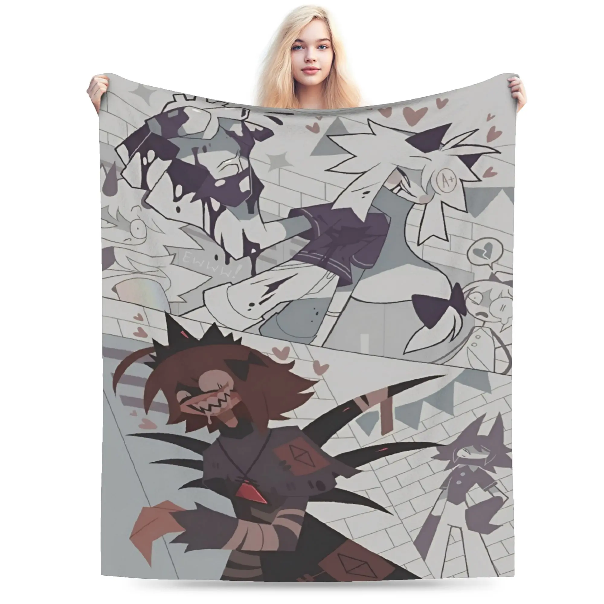 Y2K Fundamental Paper Education Anime Blankets Super Soft Coral Fleece Plush  Relax Throw Blankets Machine Washable