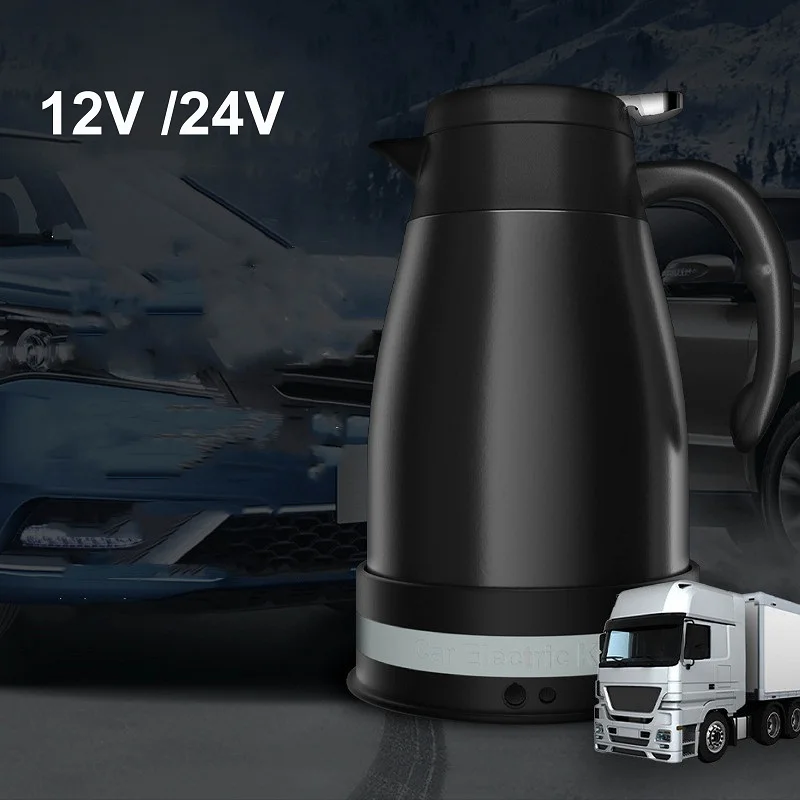 1200ML Car Kettle Truck Water Heater Kettle Large Truck Portable Travel Outdoor Electricer Kettle 12V /24V