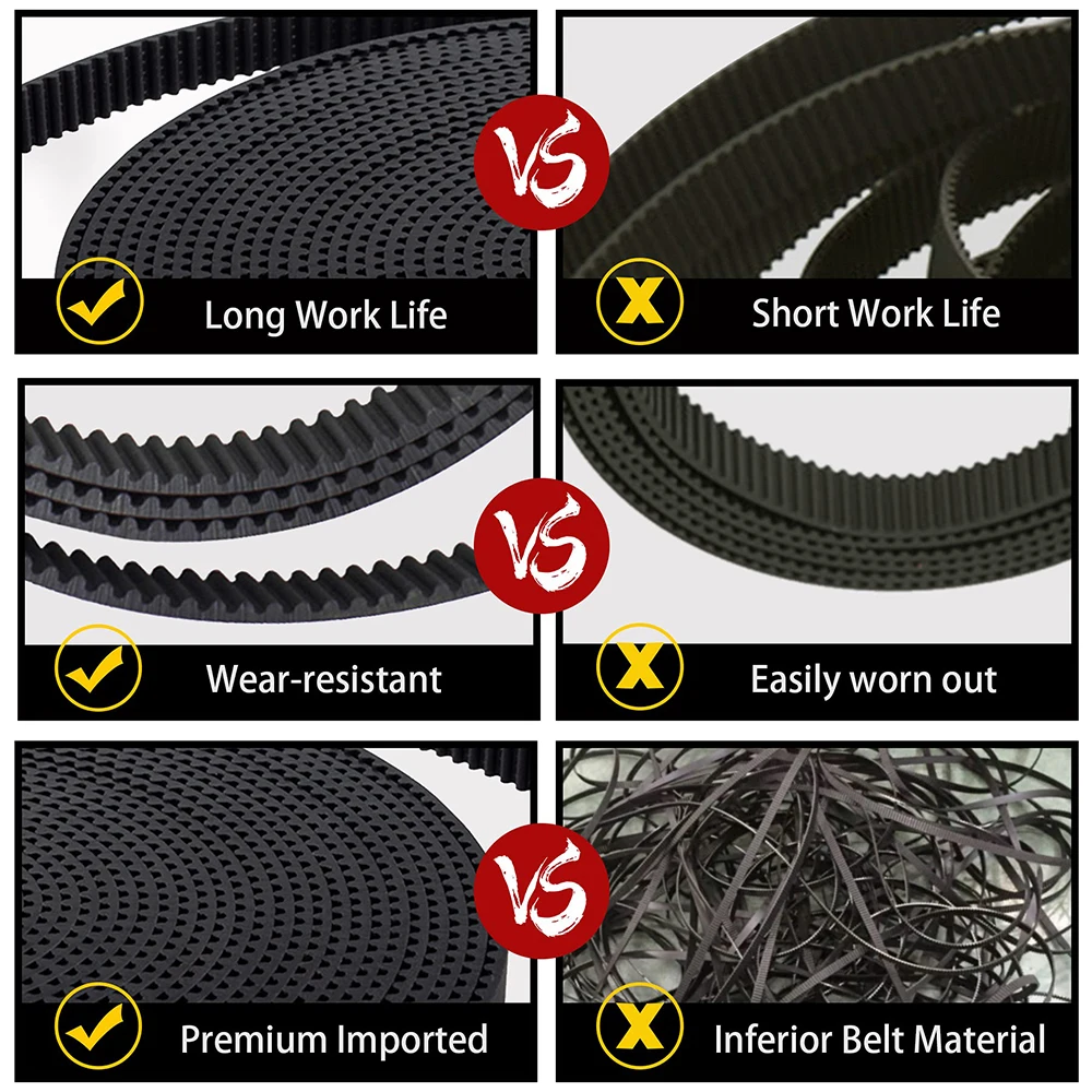 1m/2m/5m/10m/Lot GT2-6mm Open Timing Belt Width 6mm 10mm GT2 Belt Rubber Aramid Fiber Cut To Length For 3D Printer