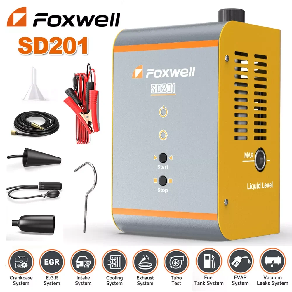 

FOXWELL SD201 12V Car Smoke Leak EVAP Smoke Leak Tester Machine Vacuum Fuel Pipe Oil Leakage Detector Auto Diagnostic Tools