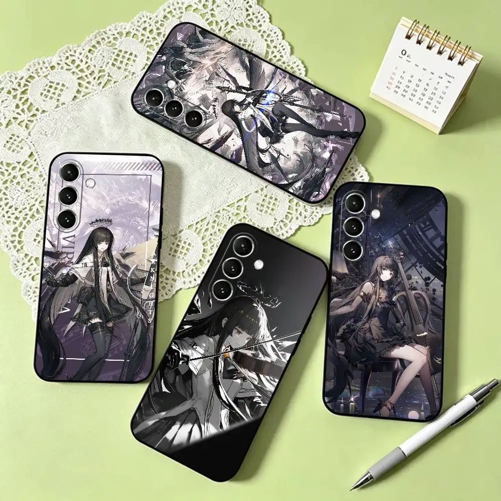 Funda de teléfono v-Virtuosa Arturia Arknights, silicona negra suave para Samsung Galaxy A73,A72,A71,A70,A53,A52,A51