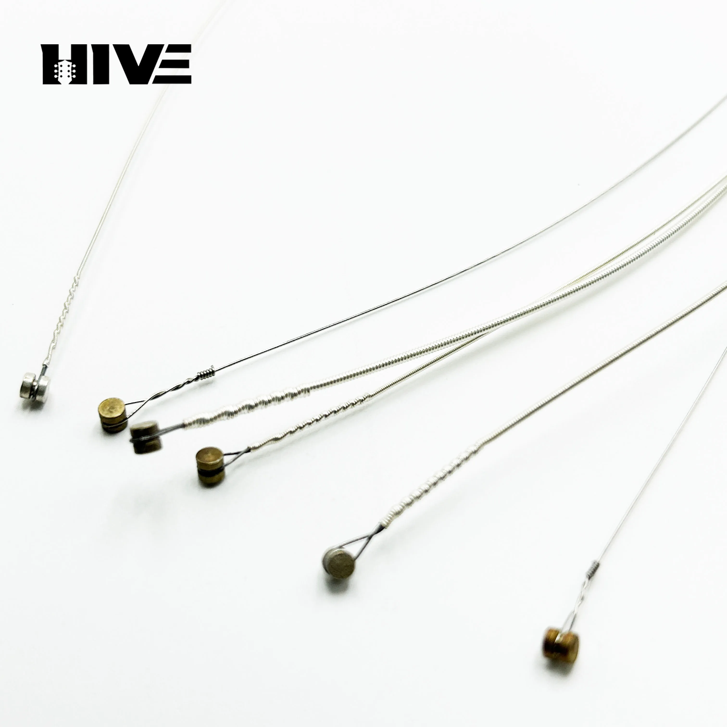 Guitar String Stainless Steel/Copper Alloy Wire Silvering Six-string Folk Guitar String With Solid Bead & Hollow Bead Head