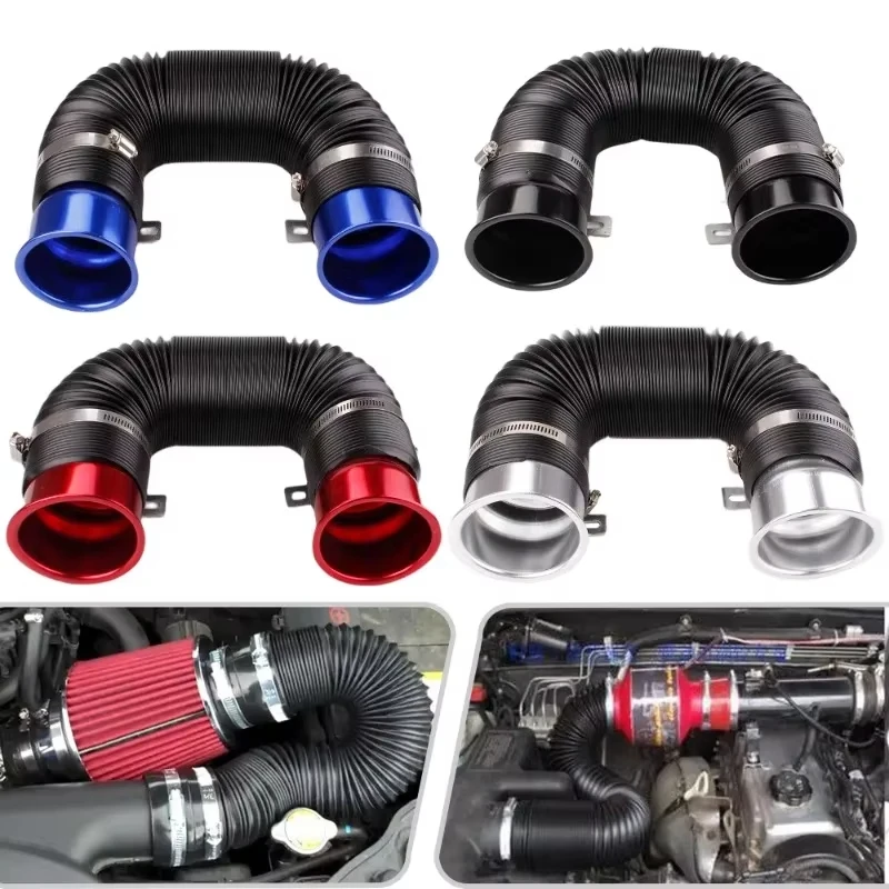 1Pcs 76MM Car Cold Air Turbo Intake Inlet Pipe Adjustable Flexible Duct Tube Hose Cold Feed Duct Pipe