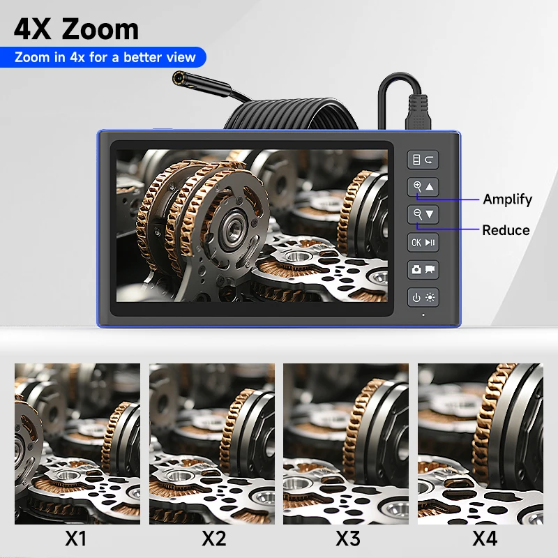 Camera Endoscope Single Dual Triple Lens 7‘’IPS Screen Borescope with Lights Waterproof For Sewer&Pipe Inspection