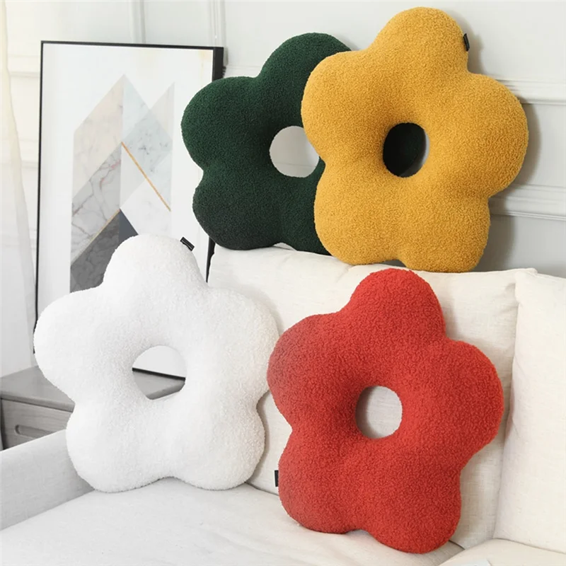 B23B 1개 북유럽 바람 베개 플러시 소파 거실 침대 옆 쿠션 베이 창 베개 짙은 녹색