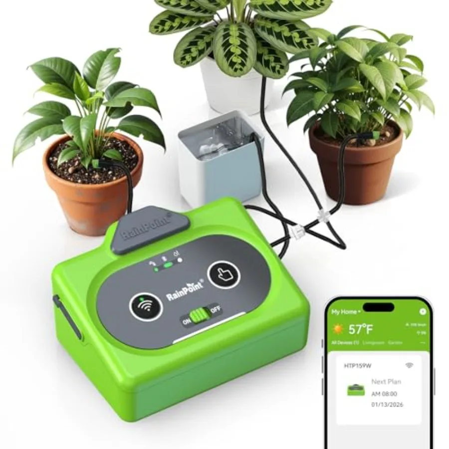

Direct WiFi Automatic Plant Waterer SystemAPP Control WiFi-Enable Smart Indoor Drip Irrigation Kit Rechargeable Battery Backup