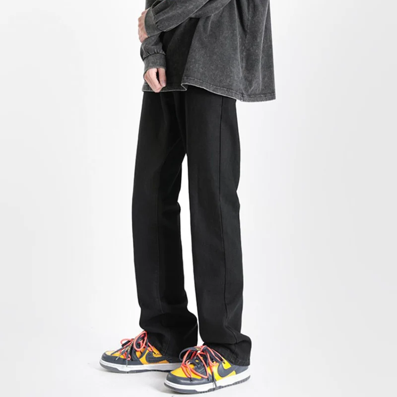 

Мужские джинсы American Retro прямого кроя, черные, в стиле High Street, модные, трендовые, для весны и осени