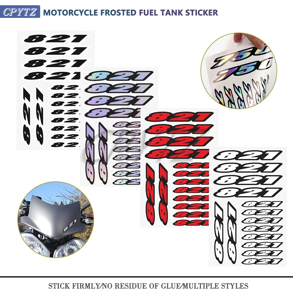 Numbers 821 Sticker Motorcycle Body Logo Decoration Stickers Moto Fuel Tank Fairing Tail Side Decals Fit for Monster 821