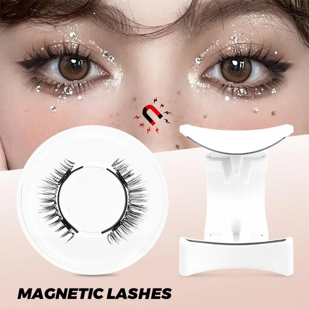 1Pair Natural Look Magnetic Eyelashes Easy to Wear Wispy Magnetic Lashes Kit Reusable Magnetic False Eyelashes