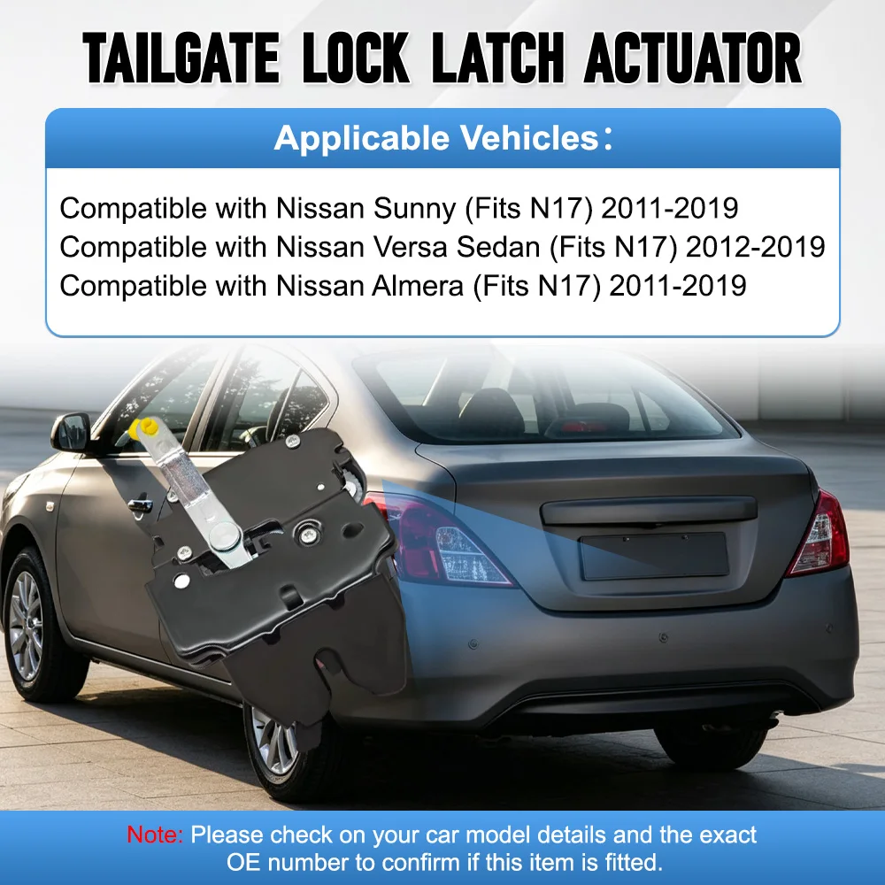 3 Pins Car Rear Trunk Tailgate Lid Lock Latch 84630-3AW0A 846303AW0A For Nissan Sunny Versa Sedan Almera N17  2011-2019
