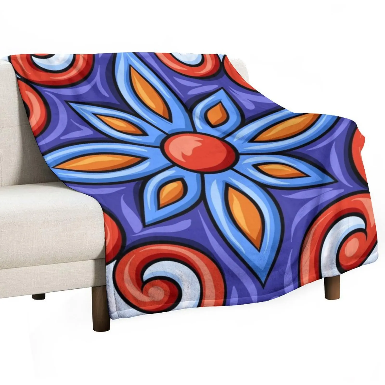 

Latino Talavera Ceramic Tile Pattern Throw Blanket Hair Bed Fashionable blankets ands Designers Blankets
