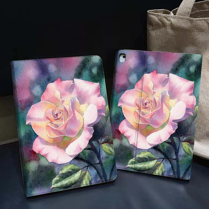 

Чехол для планшета Pink Rose With Dew для Apple iPad Air Pro mini 1 2 3 4 5 6 7 8 9 11 M2 M3 M5 M4 5th 6th 7th 10th 11th, подарок