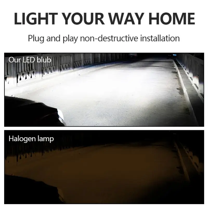 

12V 62W Car Headlights Night Driving Car Lighting Long Lifespan 360 Degree Beam Angle Aviation Aluminum Built-in IC Driver