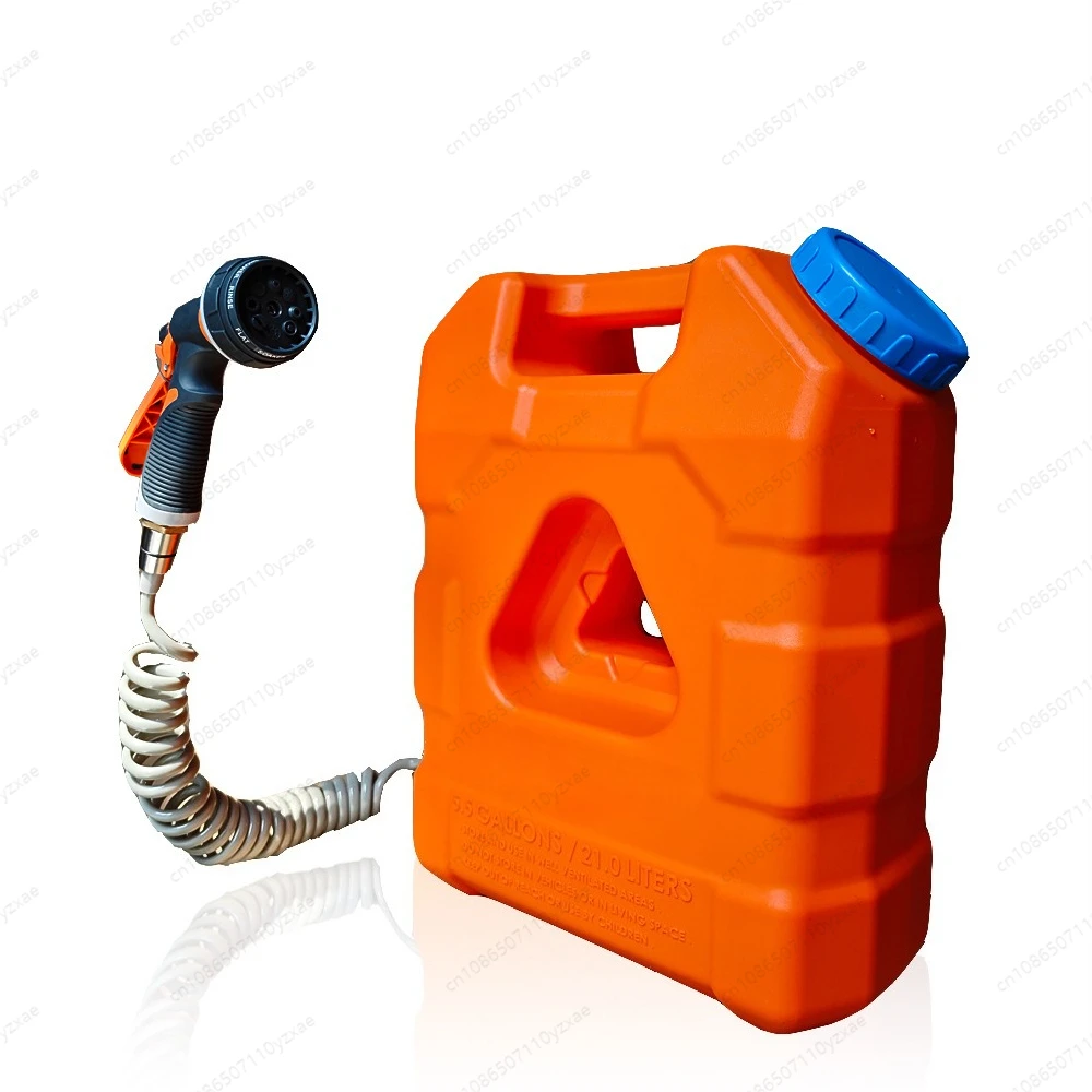 Food Grade 21L Water Container, Portable Plastic Water Jug for Camping Hiking Off-Road, Outdoor Storage Can with Spout