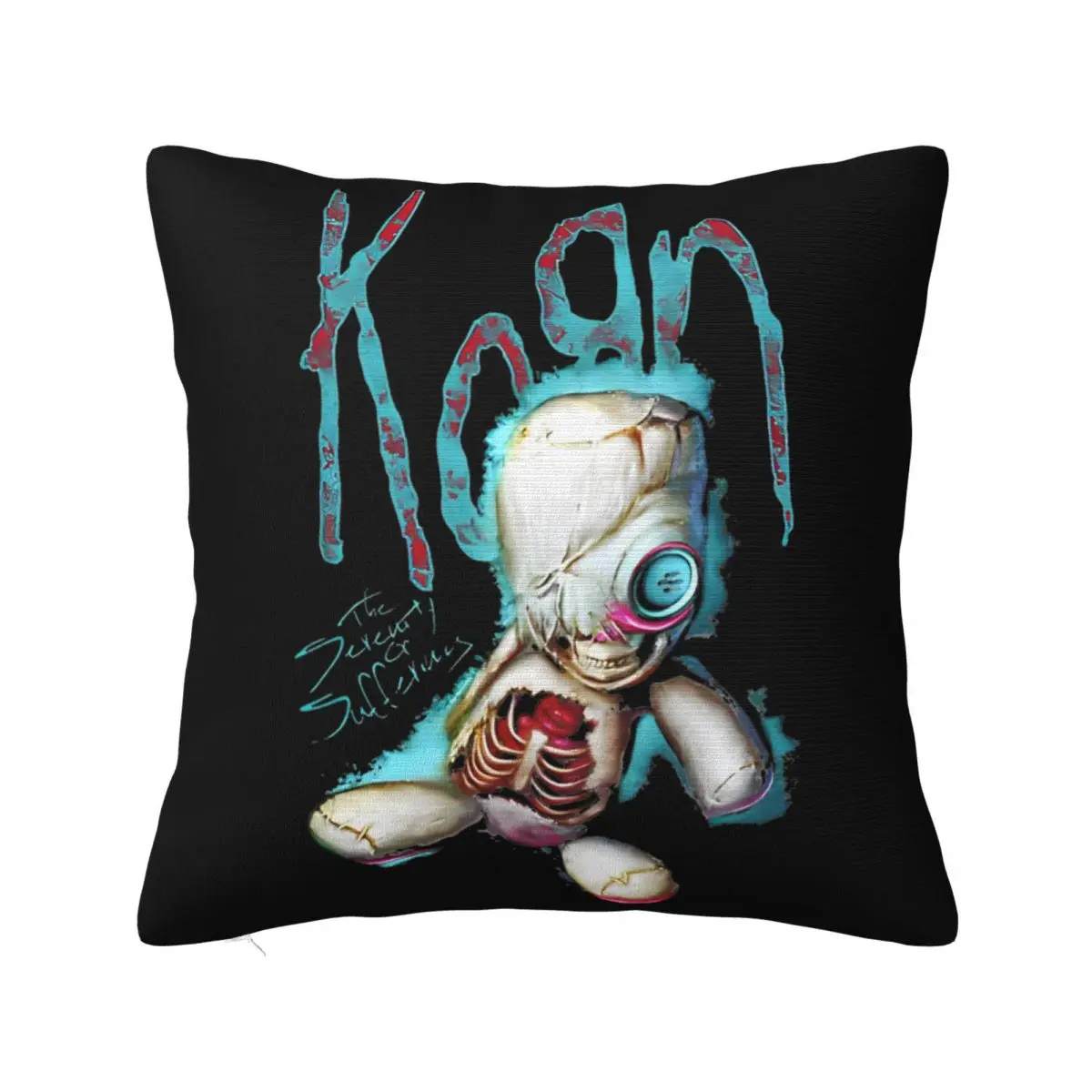 

Korn Metal Doll Rock Music Punk Pillowcase Printed Polyester Cushion Cover Decorative Throw Pillow Case Cover Home 40X40cm