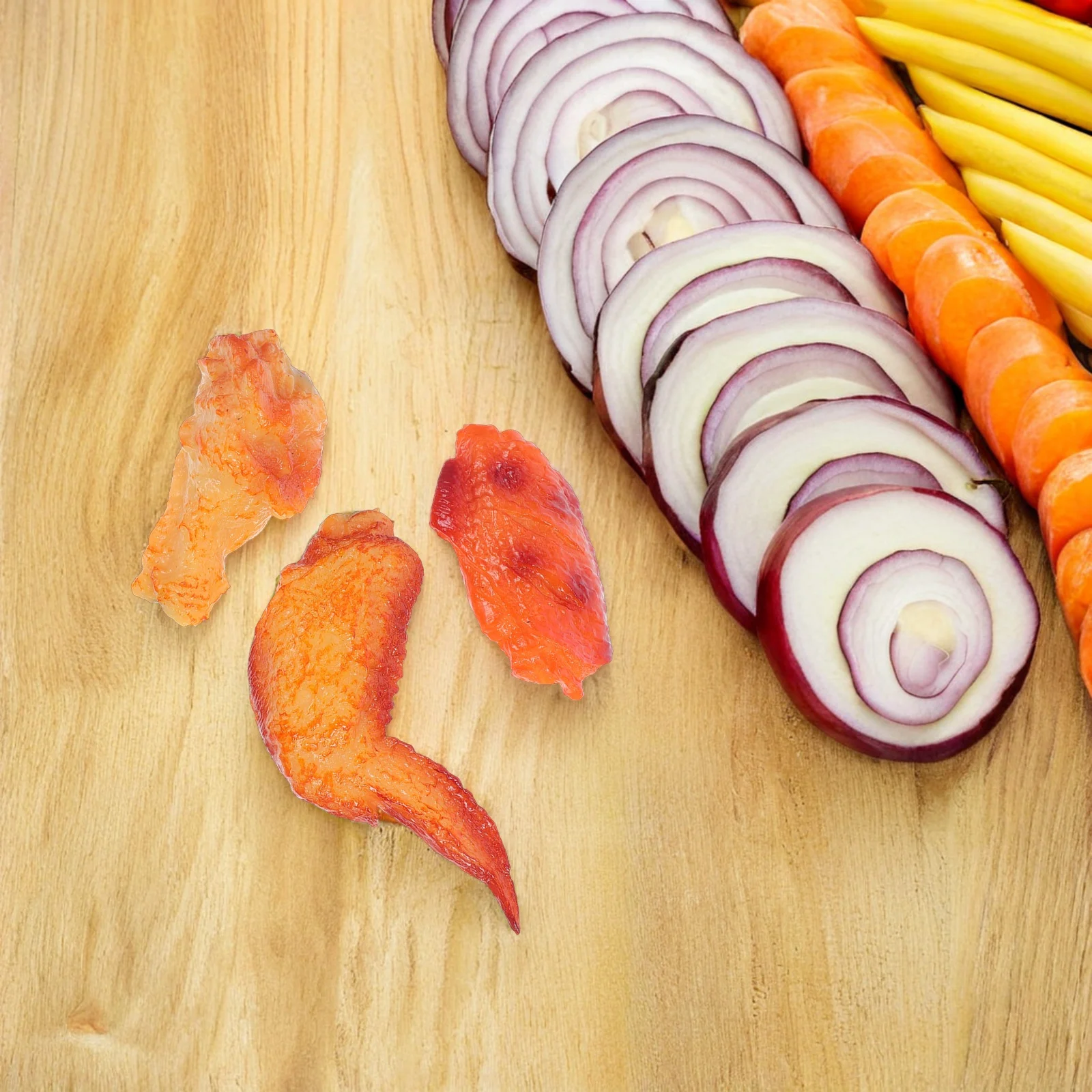 

3Pcs Artificial Chicken Leg Wing Simulation Realistic Fried Chicken Feet for Home Restaurant Decoration Theme Party Food Photo