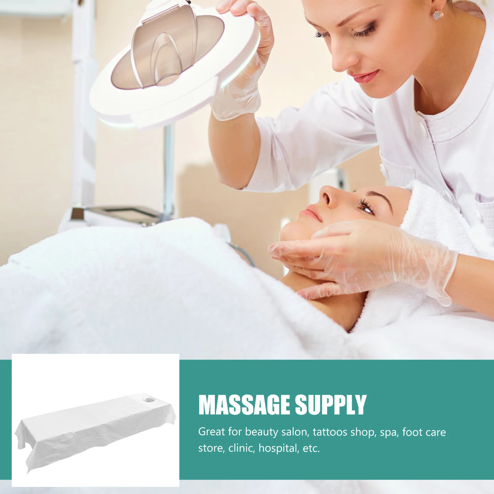 

Massage Bed Cloth High-Quality Cotton Lightweight For Beauty Salon Spa Clinic Face Hole Cover Comfortable Breathing Sheet