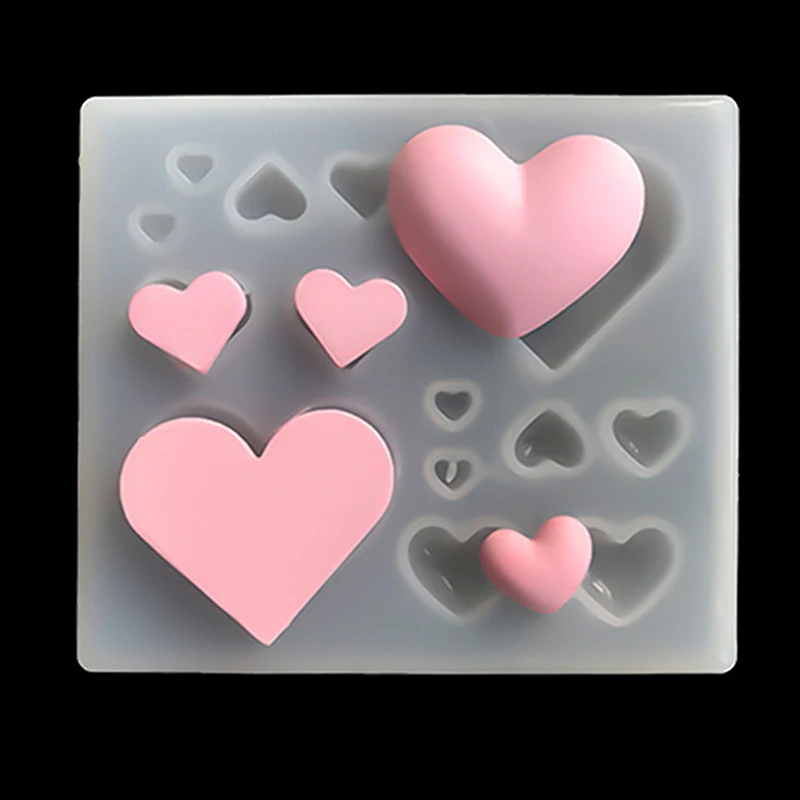 3D Lovely Heart Shape Silicone Mold Epoxy Resin DIY Jewelry Earrings Pendant Tools Kitchen Cake Baking Decoration Chocolate Mold