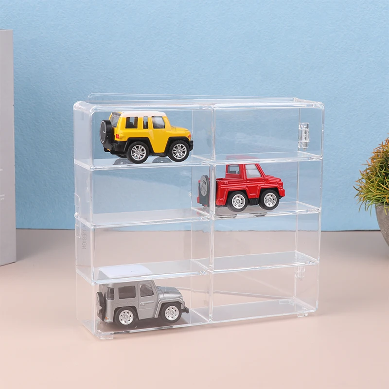 

1:64 Scale Model Car Storage Box 8 Slots Display Stand Toys And Cars Dustproof Organiser Transparent Collector's Shelf