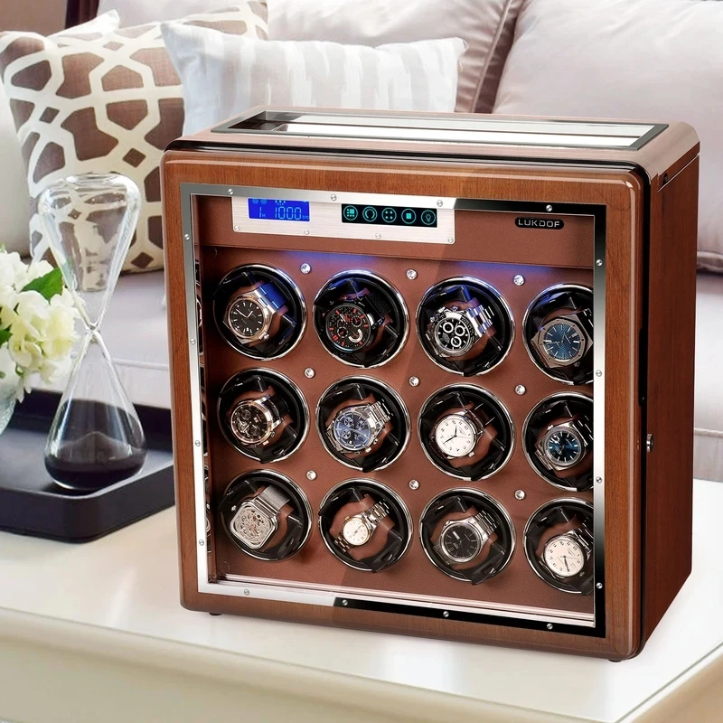 Watch Winder Safe Box Cabinet Case For Mechanical Watches,Luxury Automatic Vault Storage With Motor,Slots Holder For Watches view 6