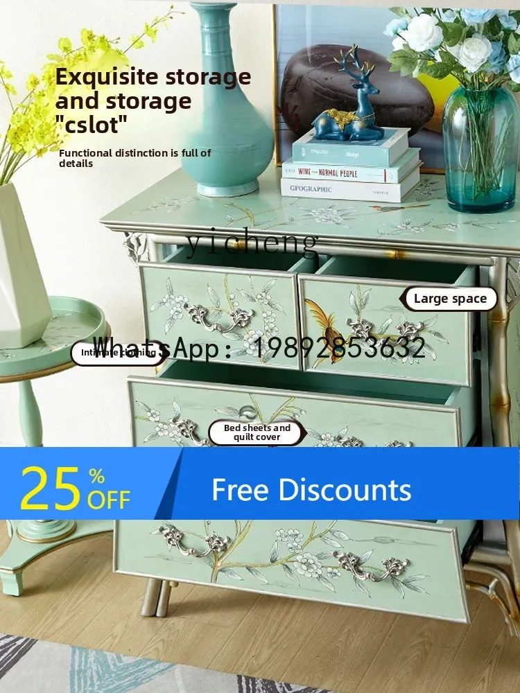 

Entrance Hallway Painted Entryway Living Room Decoration European Style Solid Wood Villa Storage