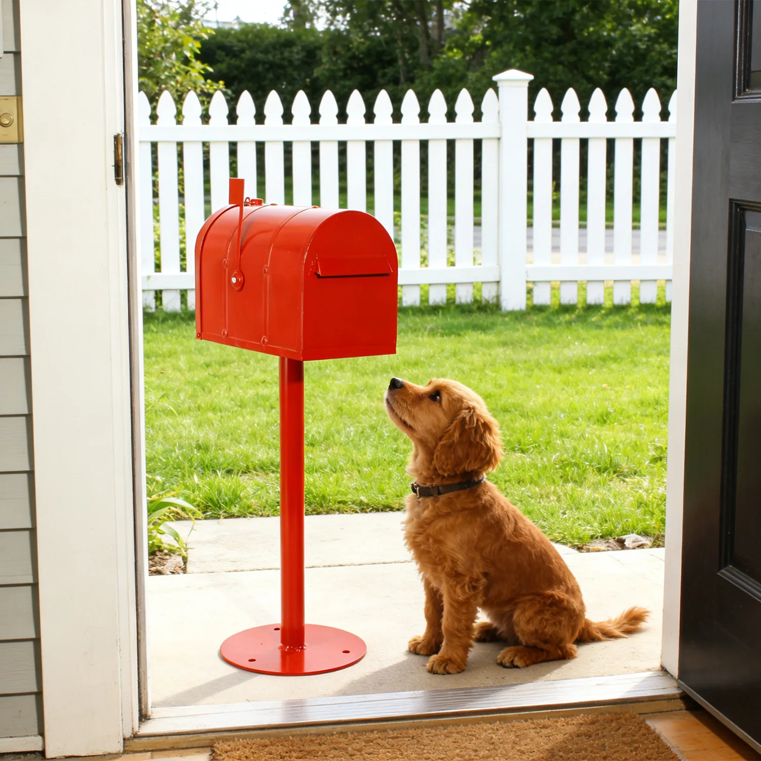 European retro wrought iron mailbox handmade garden decoration practical floor ornament industrial style photography