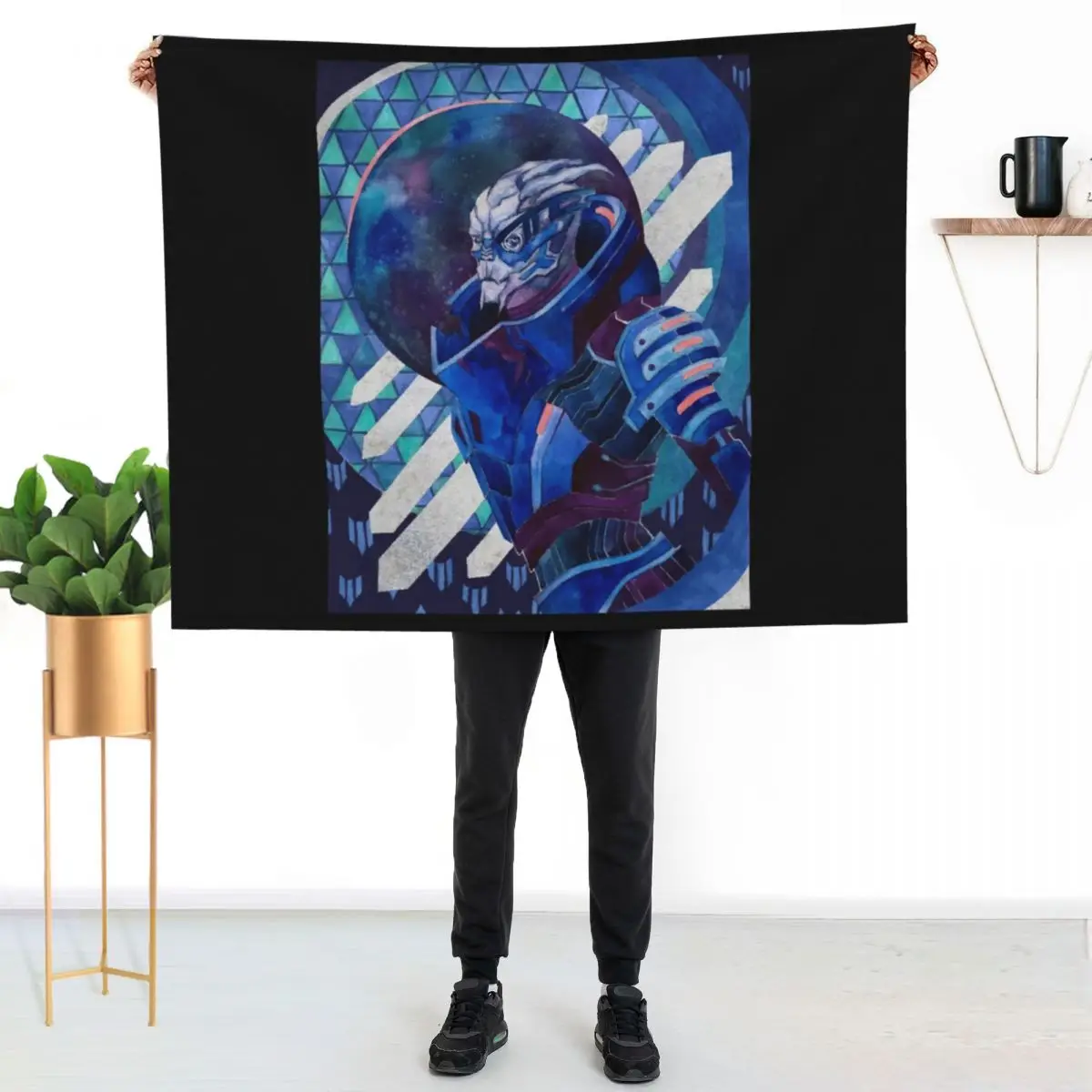 Garrus Vakarian Throw Blanket Multi Use Warm Blanket for Living Room Bedroom