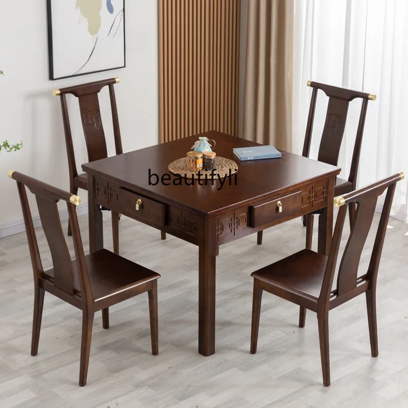 

B6 Solid Wood Mahjong Machine Dining Table Dual-Use Automatic Integrated Household Chinese Mute Electric