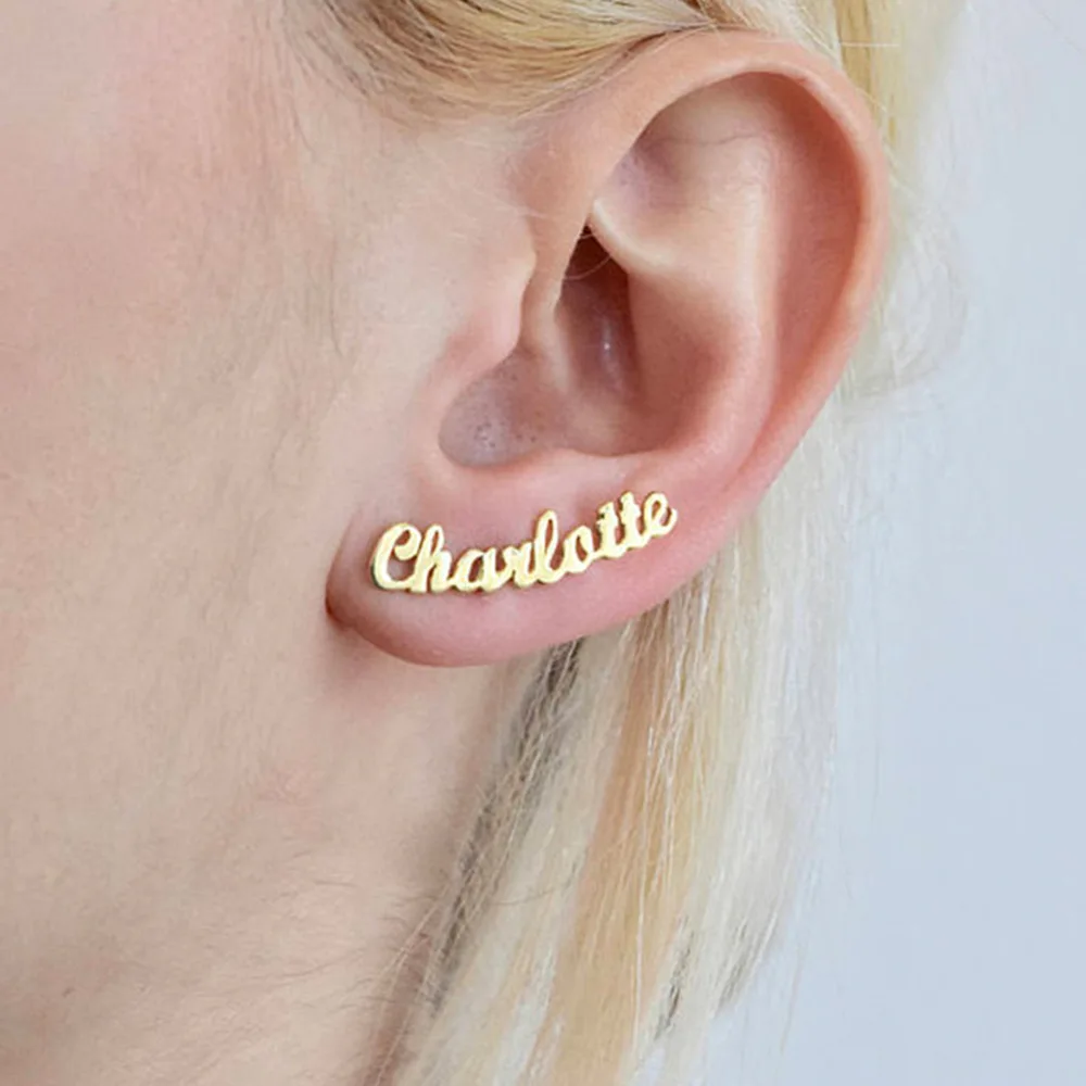 

HIBODY Stainless Steel Custom Name Earrings Multi-font Selection Personalized Mother's Day Gift Items With Free Shipping