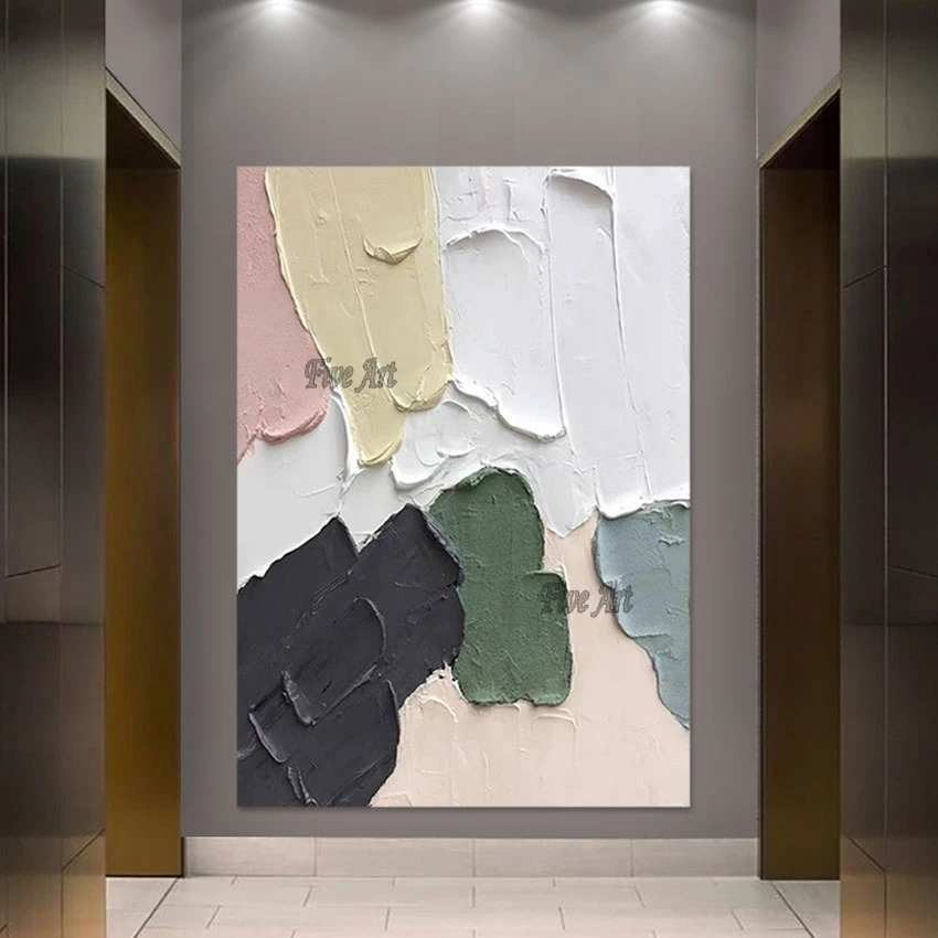 

Наружное настенное художественное украшение, ручная роспись, акриловый нож, картины маслом, безрамные, абстрактная картина на холсте, произведения искусства ручной работы