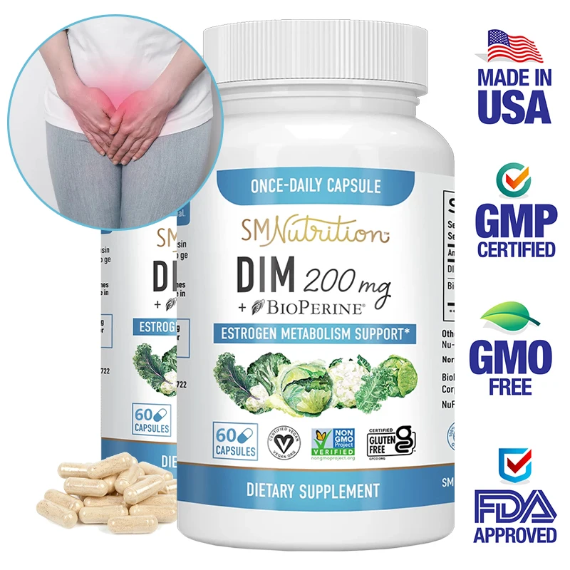 Advanced DIM Capsules - Helps with Menopausal Metabolism, PCOS, Antioxidants, Maintains Physical and Mental Health, Skin Care