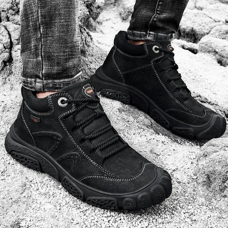 الرجال الكلاسيكية الرجعية في الهواء الطلق جلد طبيعي الأعمال الكاحل الأحذية اليدوية عارضة أحذية الشتاء الفراء أفخم الثلوج الأحذية