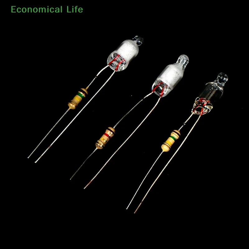 10Pcs Neon Light Bulbs Main Power Indicator With Resistance 220V Red/Blue/Green 4*10mm 5*13mm