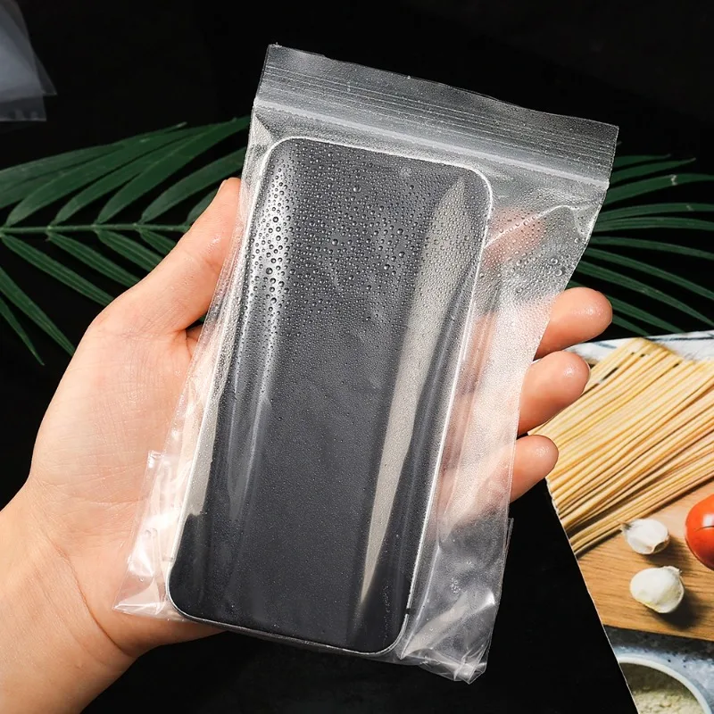 100Pcs/Bag Transparent Mobile Phone Dust Bag Zipper Self Lock Waterproof Phone Pouch Cover for iPhone 15/14/13 Pro MAX Samsung