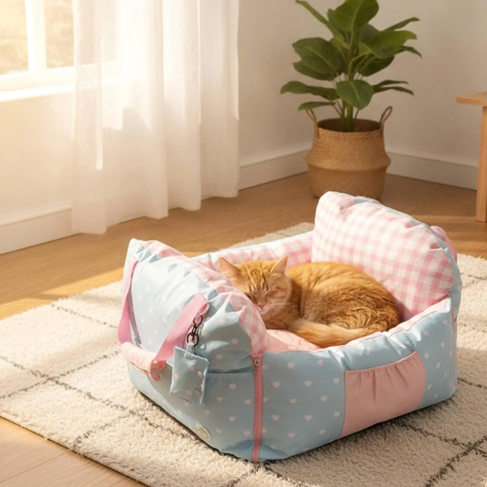 Pet Travel Carrier Roomy Car Seat Bed Cooling Pad Dog Carrier Bag for Vehicles and Camping