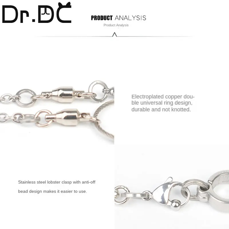 Dr.DC Bord Stainless Steel Chain Parrot Anti-flying Traction Rope Bird Feet Bracelet Alloy Foot Ring Pet Bird Travel Supplies