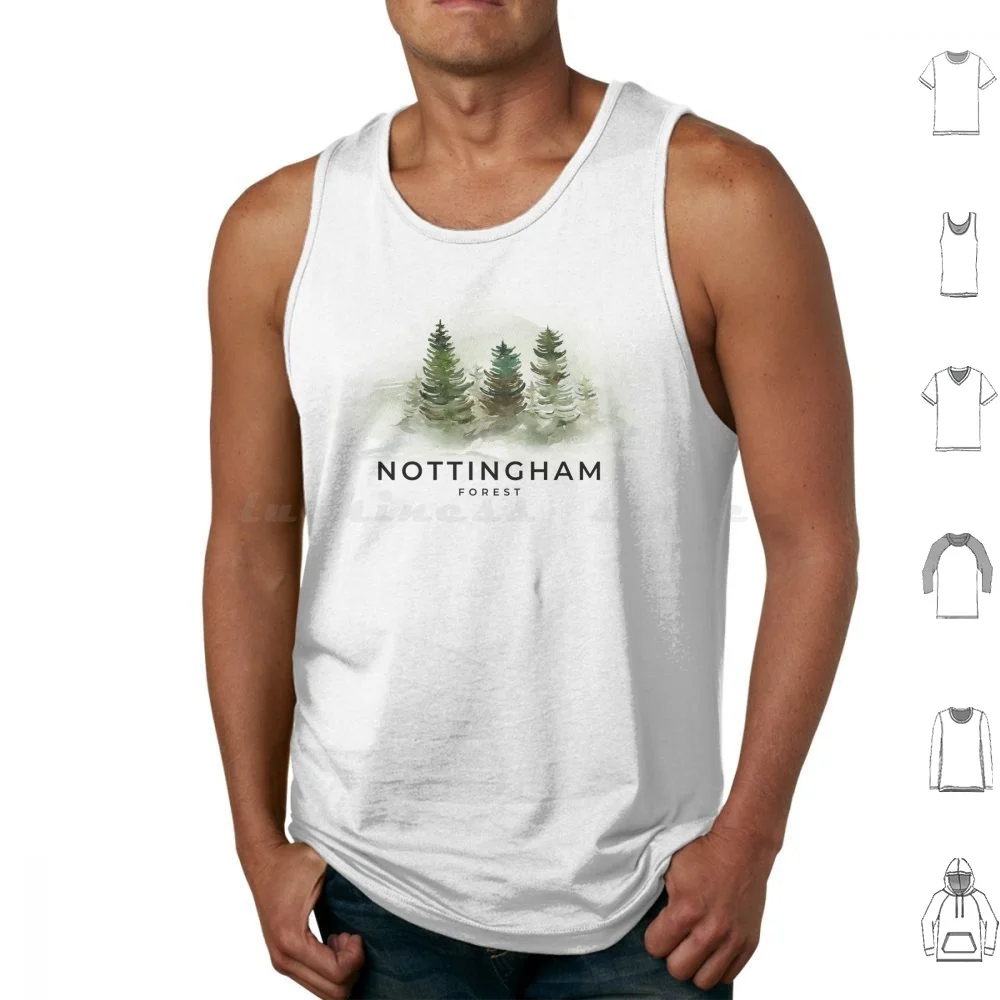 Camisetas sem mangas engraçadas e modernas para mulheres e homens, com estampa de algodão, Nature Aqoxxi, feitas à mão, Nottingham Football Forest